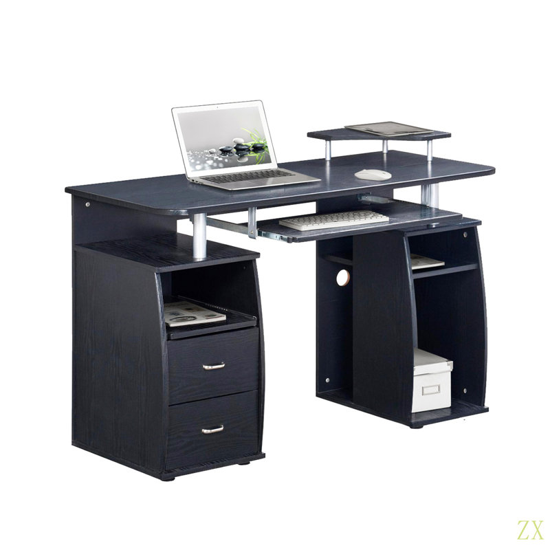 Complete Computer Workstation Desk With Storage, Black