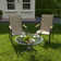 Weingarten 23"W Patio Dining Chair With Plastic Wood Handrails, PVC-Coated Polyester High Back