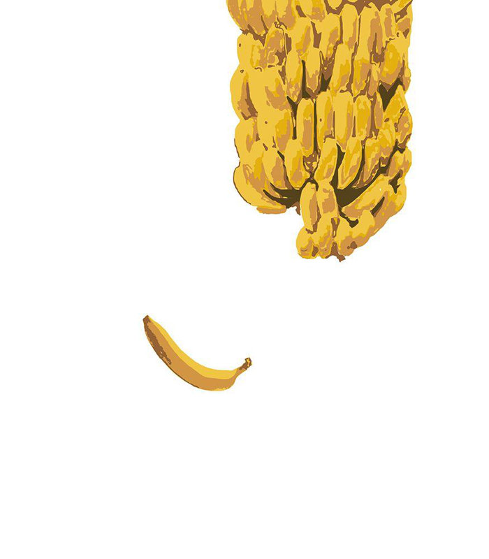 «Ivy Bronx 1x 1x Studio II», art sur toile tendue sous le titre: Bananes, H 24 po x l 18 po