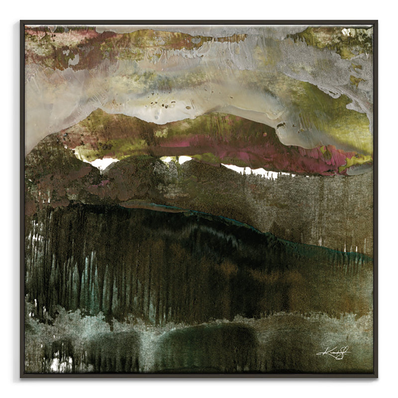 1 Piece Painting on Canvas, 102cm H x 102cm W, Black Floater Frame