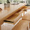Bureau rectangulaire en bois massif avec 4 tiroirs Burlywood