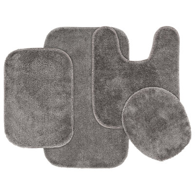 Mccluney Traditional Nylon 4 Piece Bath Rug Set with Non-Slip Backing