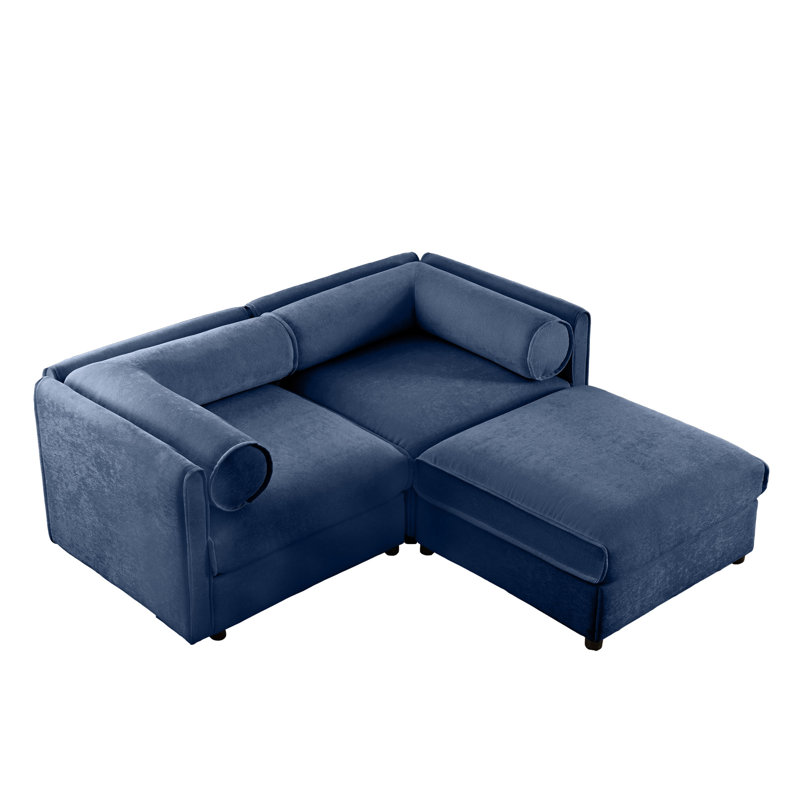 Chenille confortable avec rangement caché, compartiment de rangement cylindrique bleu et moderne, Bleu