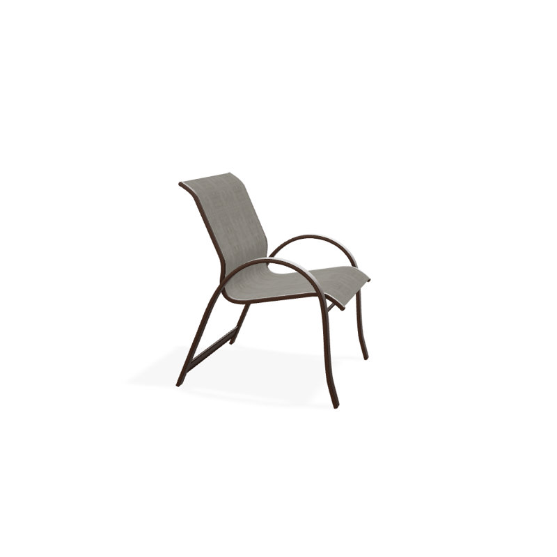 Aruba Stacking Patio Dining Armchair, Kona