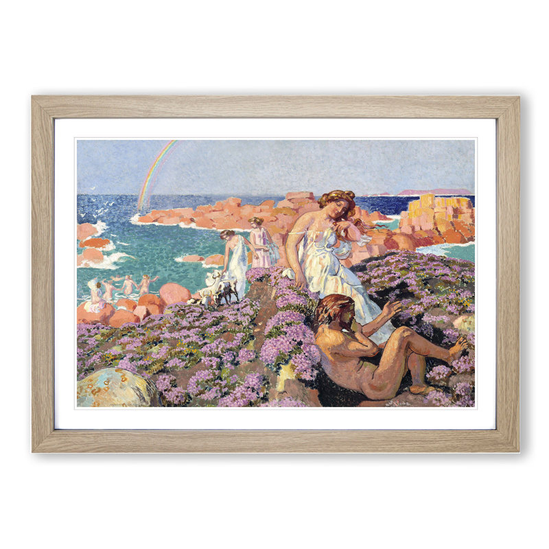 Ulysses with Calypso by Maurice Denis - Picture Frame Painting, 27cm H x 36cm W x 2cm D, Oak Framed