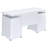 Rochelle White Computer Desk With 2 Drawers And Cabinet
