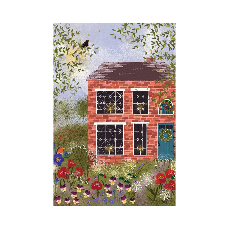 Brick Cottage par Joy Laforme - Toile tendue avec châssis sur toile tendue, H 18 po x l 12 po x 1,5 po