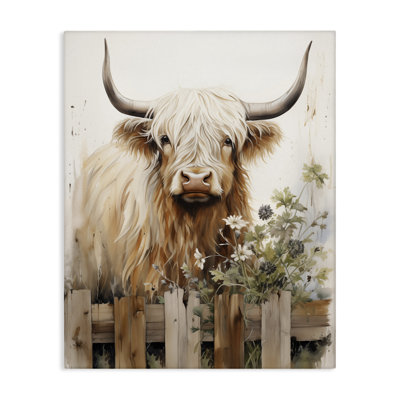  Cattle & Garden Fence Canvas Wall Art by Arlington Prints