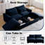Latitude Run® 87" Oversized Upholstered Chaise Lounge Indoor with Storage Ottoman - 2 Seater-170466164