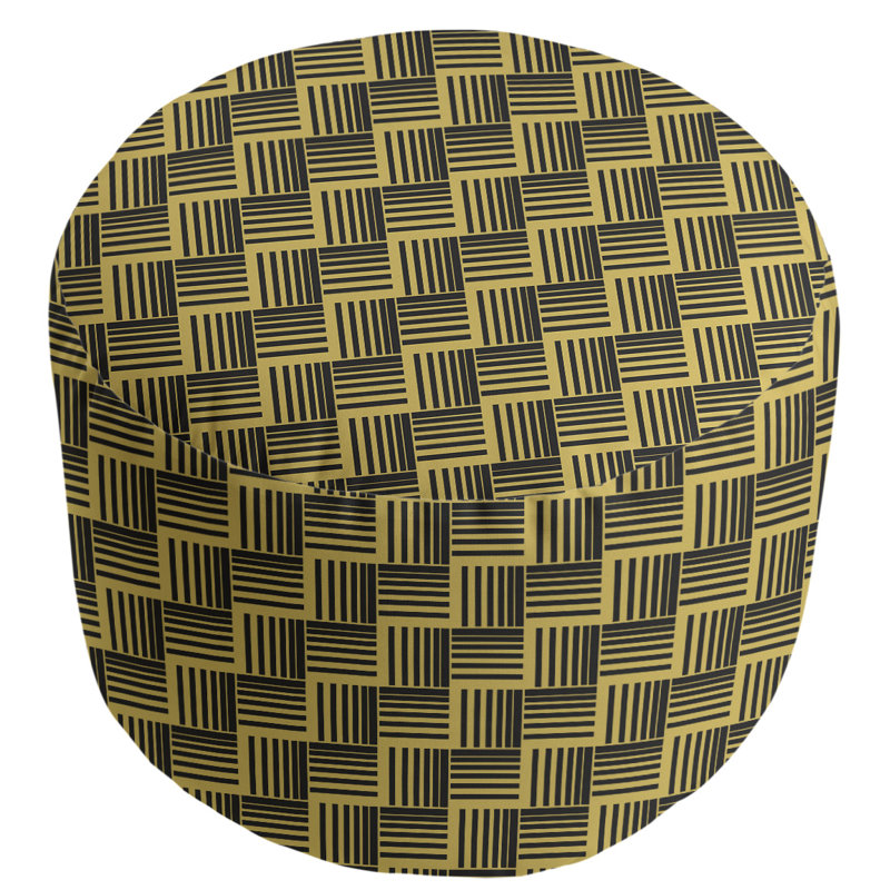 repose-pieds à rayures classic basketweave, Noir / jaune