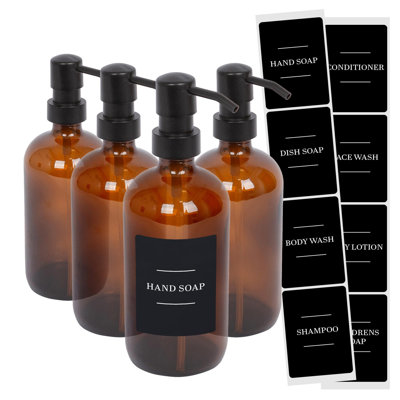 Glass Soap Dispensers with Labels - 500ml