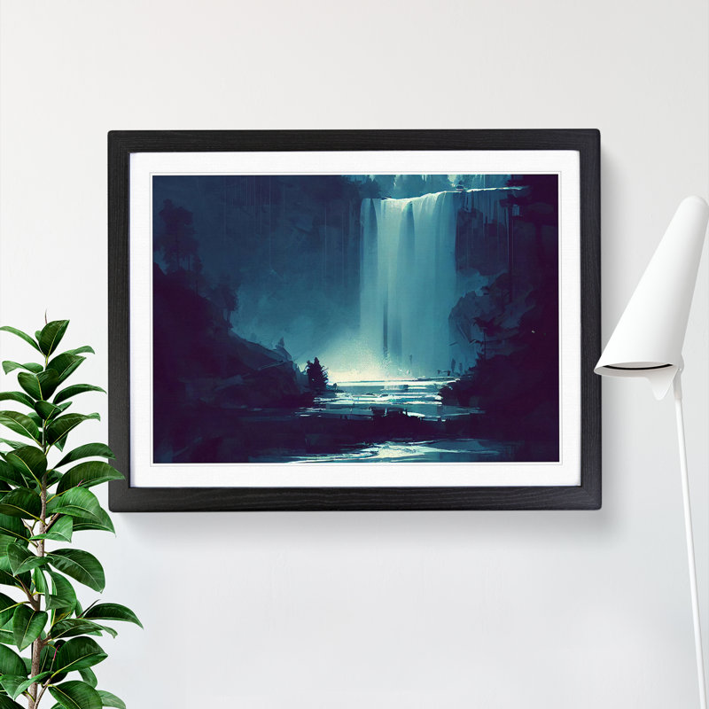 Marvellous Waterfall - Single Picture Frame Painting, Black, 46cm H x 64cm W x 2cm D