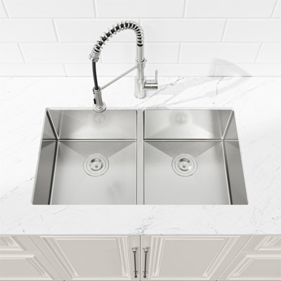 Évier de cuisine encastré à double cuve 33 "X 19"