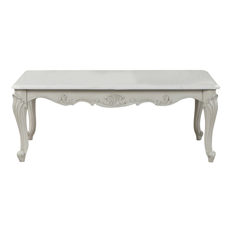 Table basse rectangulaire en bois massif et manufacturé Kirsteni , H 19 po x l 28 po x P 26 po