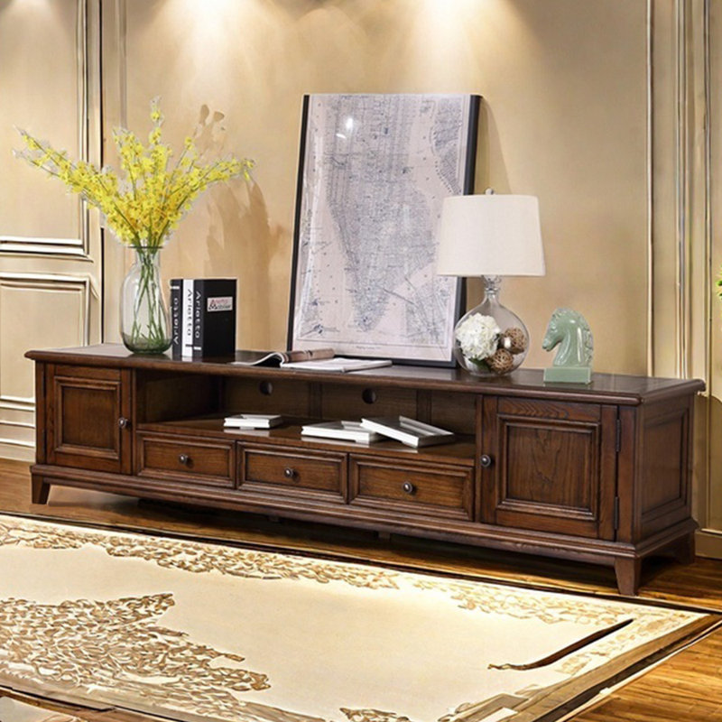 Meuble télé de rangement à grande capacité de style américain, 78.74"