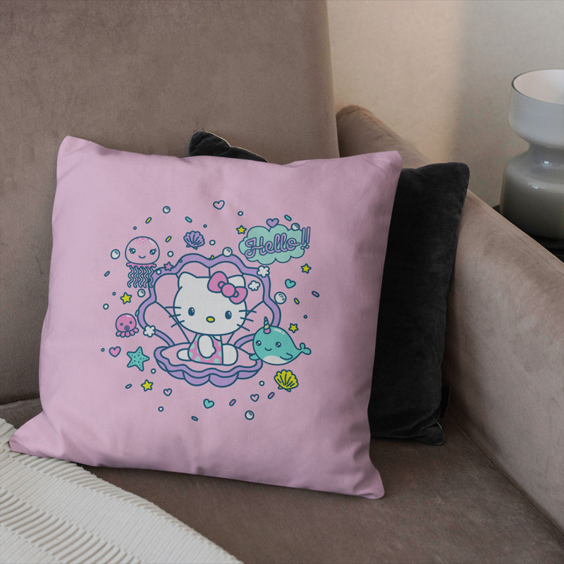 Coussin décoratif Sanrio Hello Kitty Seashell Kitty 18 x 18 pouces