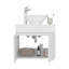 Meuble-lavabo vasque Manchester, deux tiroirs et tablette ouverte, blanc-1098534398