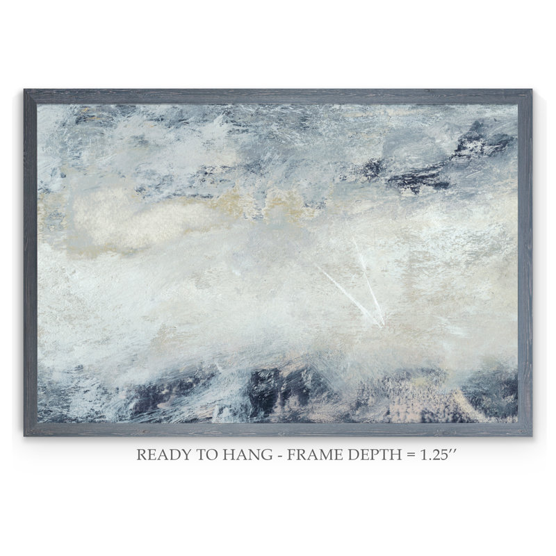 «Hushed V», reproduction d'art encadrée, H 32 po x l 44 po x P 1,3 po, Toile avec cadre gris