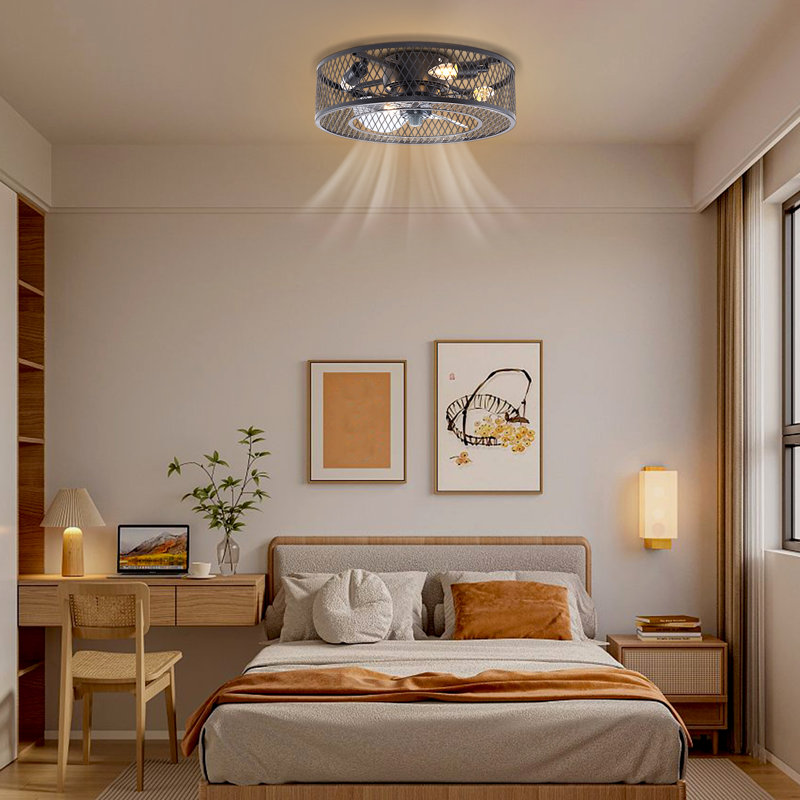 Hallas 18'' Flush Mount Ceiling Fan with Light Kit