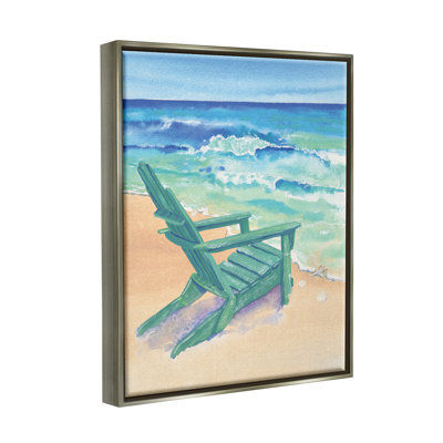 «Rolling Beach Waves Chair» par Erica Christopher - Peinture sur toile