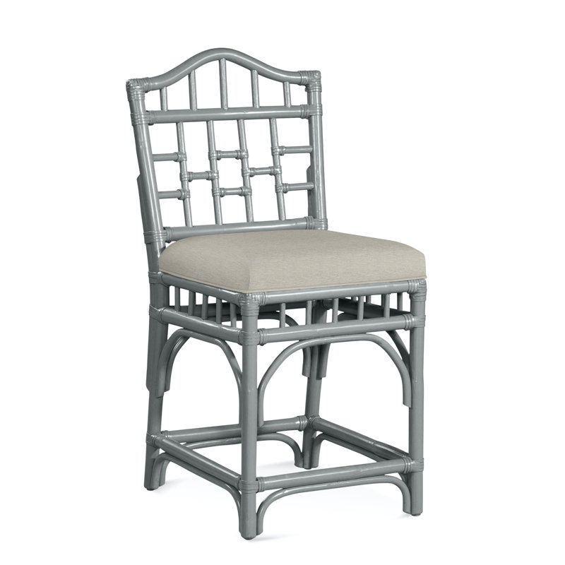 Chippendale Upholstered Stool, Basic Beige, 0317-85, Nickel