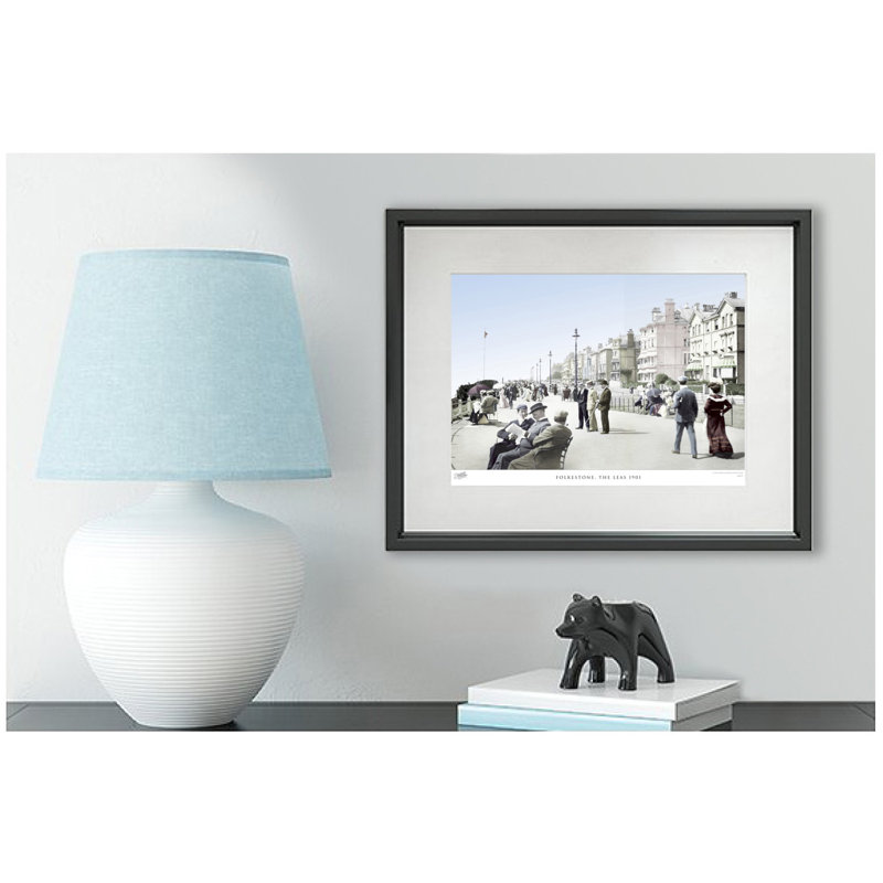 Folkestone, the Leas 1901 1 Piece Single Picture Frame Wall Art, 40cm H x 50cm W x 2.3cm D, Beige/Light Blue