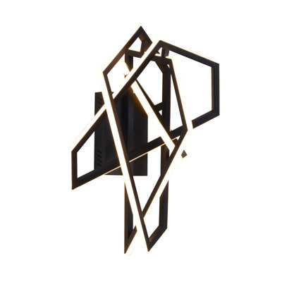 Modern 15 Light LED Black Geometric Wall Sconce