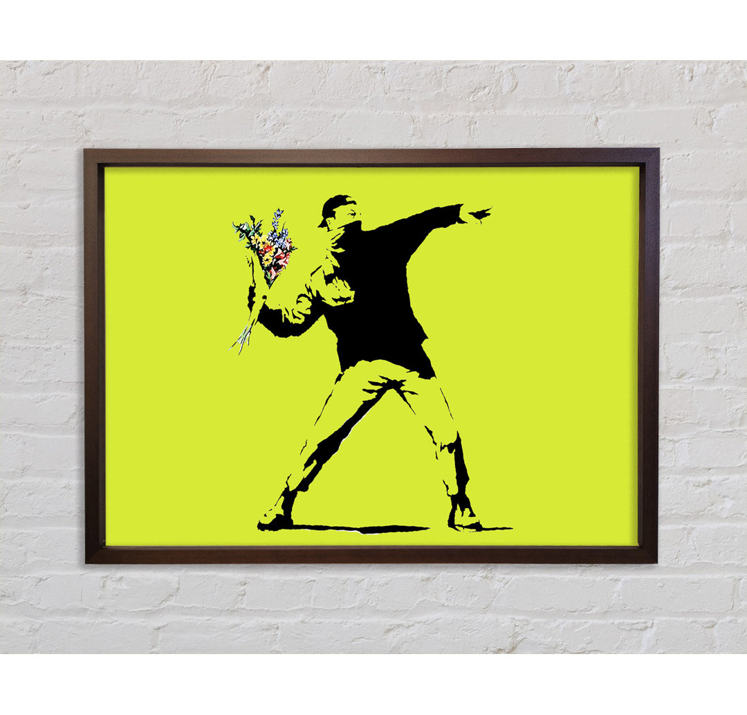 Flower Thrower Lime Green - Einzelner Bilderrahmen Kunstdrucke auf Leinwand