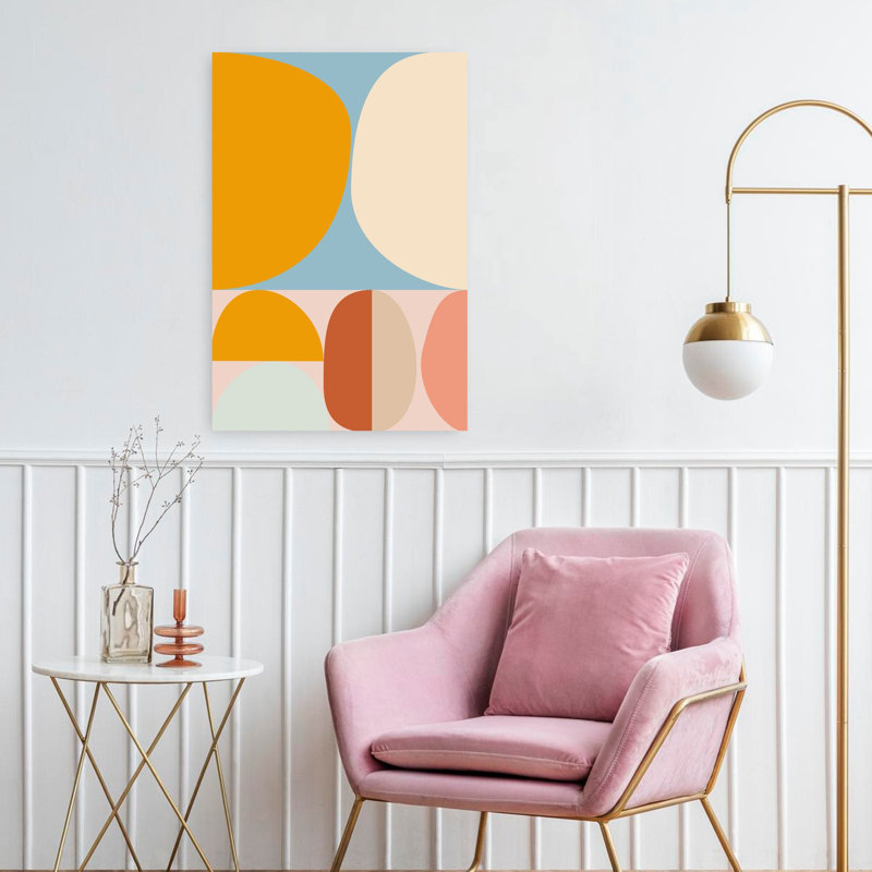 Art contemporain abstrait géométrique coloré, H 24 po x l 16 po