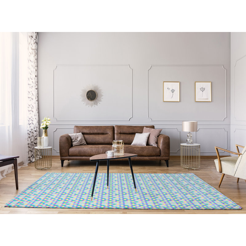 Tapis de zone rose en verre coloré, Rectangle 8 pi x 10 pi