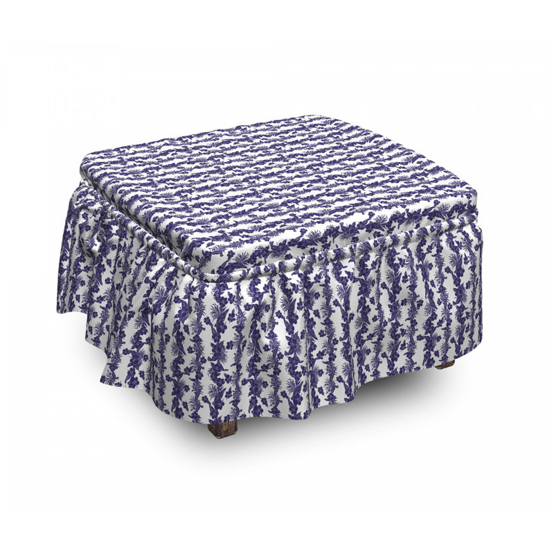 Ensemble de housse pour repose-pieds à coussins carrés de boîte 2 pièces luau hibiscus