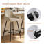 69cm High Suede Upholstered Bar Stool Diamond Tufted Back with Metal Frame Counter Stool -1929230498
