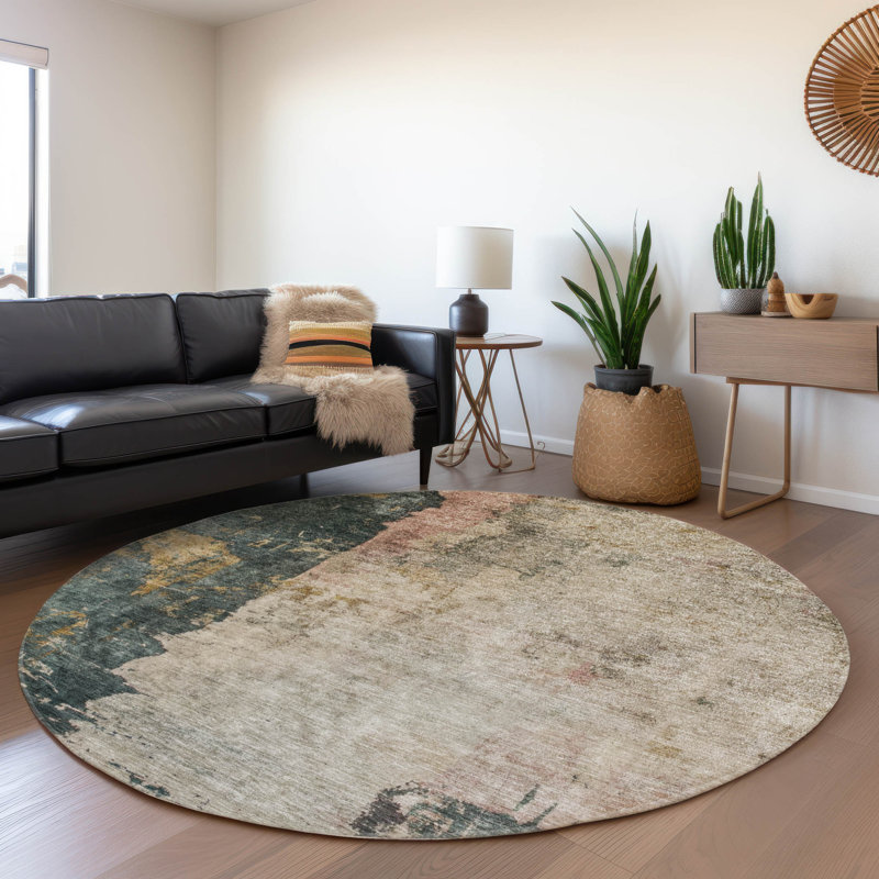 Califa Brown Washable Indoor-Outdoor Rug - , 8' x 8'