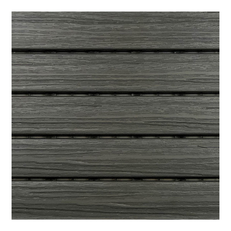12'' L x 12'' W Plastic Interlocking Deck Tile in Driftwood Gray