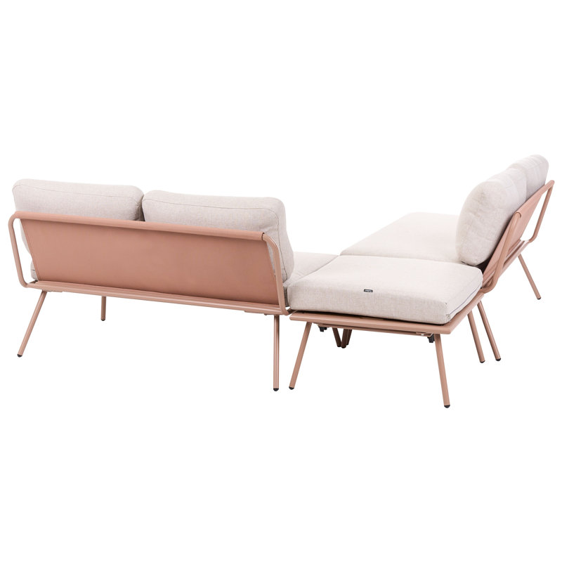 Garden Corner Sofa with Table 4 Seater CACCAMO, Beige
