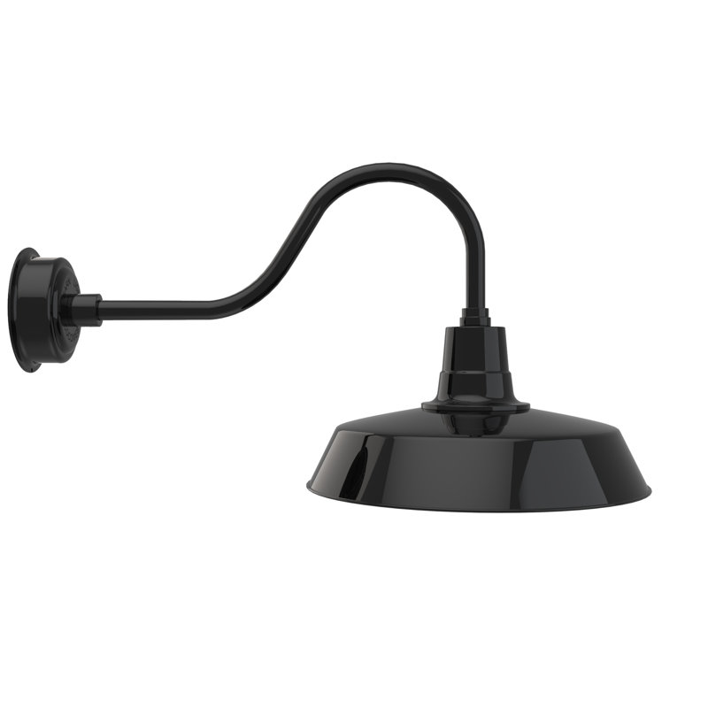 Luminaire de grange d’extérieur Haleigh, Noir, H 17,75 po x l 18 po x P 32,75 po