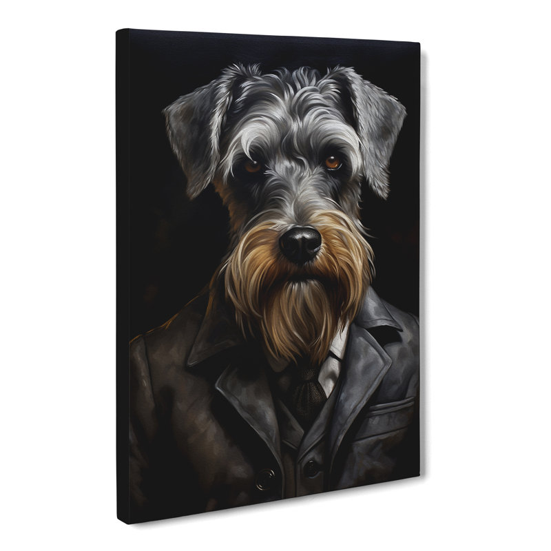Schnauzer In A Suit No.2 - Print, 60cm H x 40cm W x 3cm D