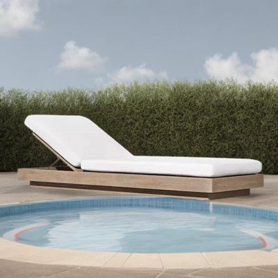 Chaise longue d'extérieur inclinable en teck