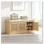 Banc de rangement pour chaussures avec portes en rotin tissé, banc de chaussures avec coussin-121086826