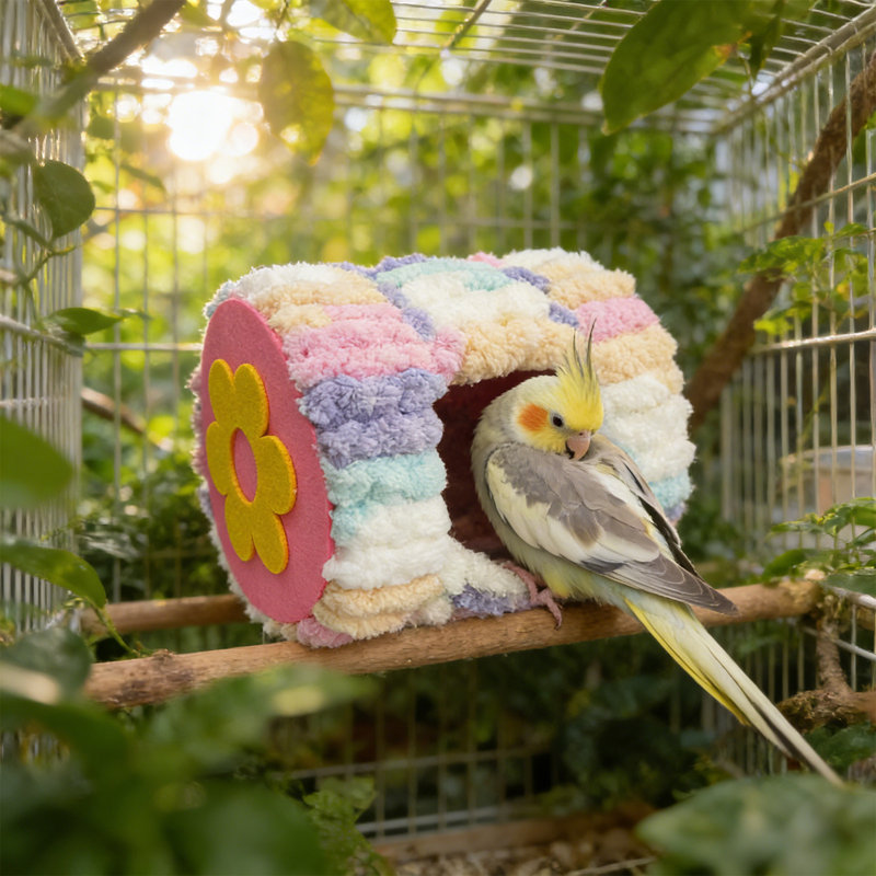 Hamac chaud pour petits oiseaux 5,9 x 5,9 x 5,9 po Parrot Cotton Nest, rose, Rose
