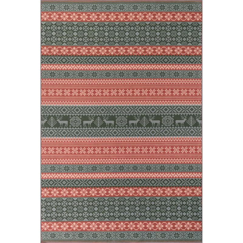 Zhane SplashGuard Graphic Machine Washable Area Rug, Rectangle 3' x 5'
