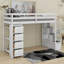 Lit mezzanine simple avec tiroirs, tablettes et escaliers-1866349440
