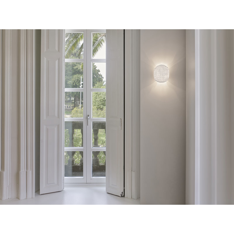 Tati 1 - Light Flush Mounted Sconce, 9" H x 7.5" W x 5.9" D, White, Yes