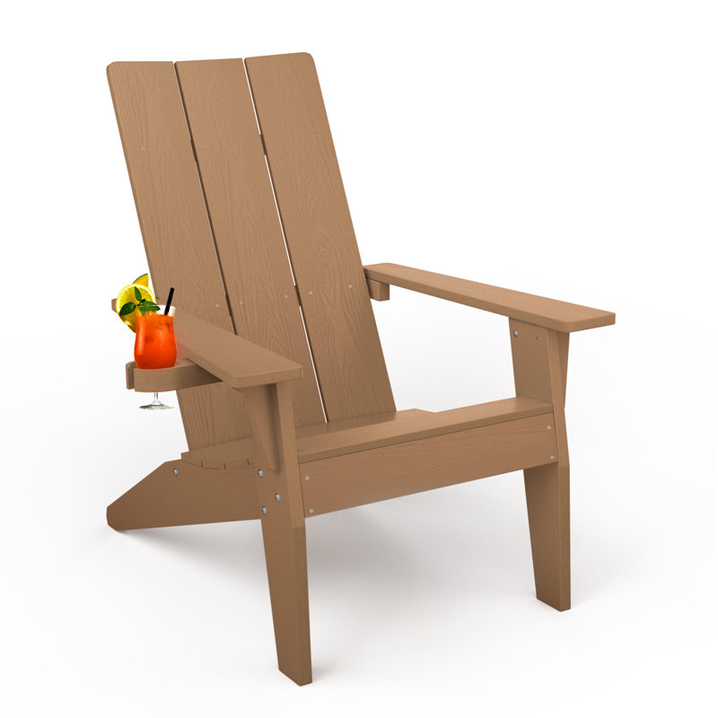 Chaise Adirondack en plastique / résine Harlean, Teck