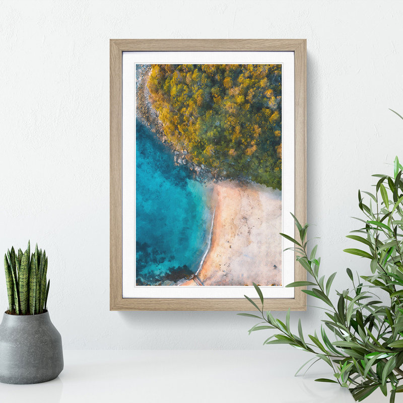 Forest Beach - Framed Print, 48cm H x 36cm W x 2cm D, Oak Framed