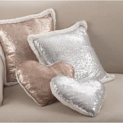 Paillette Collection Sequined Reversible Throw Pillow