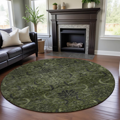 Premium Machine Washable Dahl AMF1082 Damask Rug