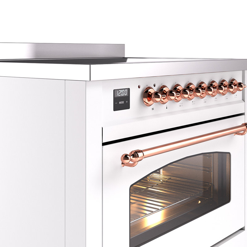 ILVE Nostalgie II 36 in Induction Range, White/Copper