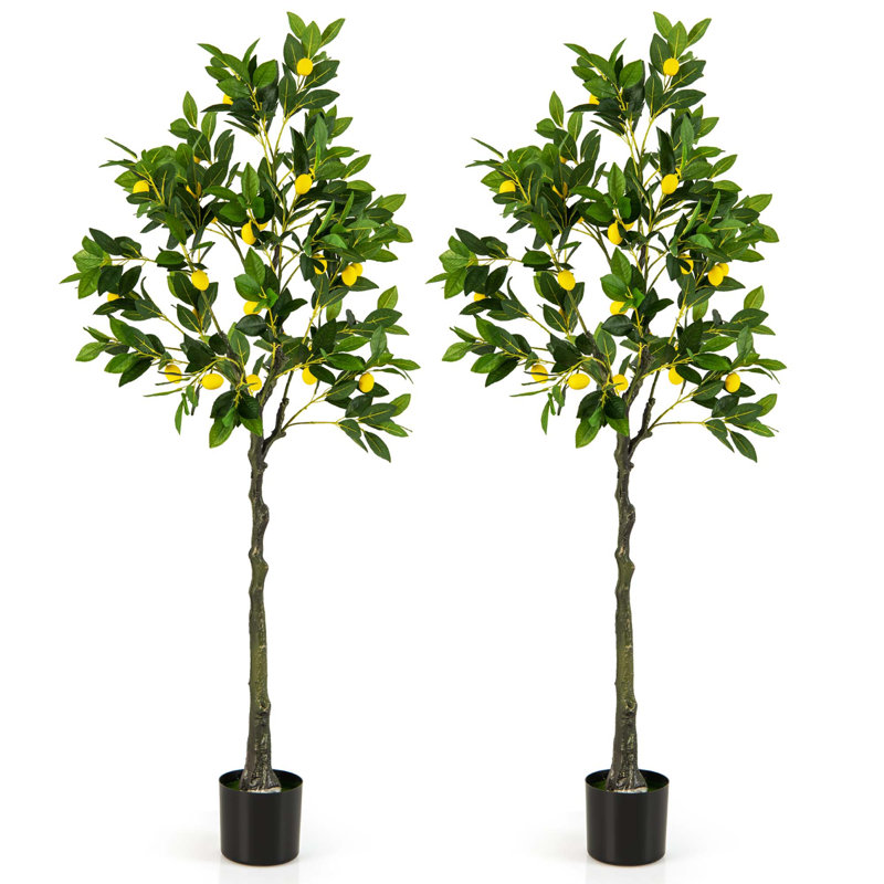 Faux citronnier 63 po en pot, 2