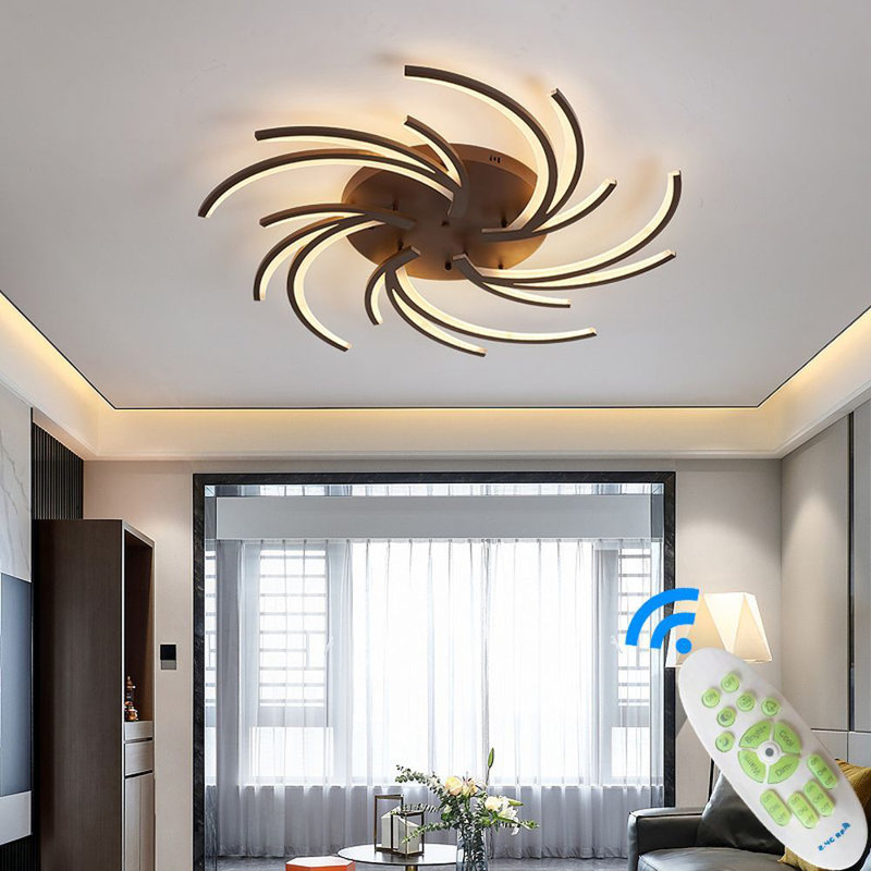 Vickers Acrylic LED Flush Mount, Black, 5cm H x 102cm W x 102cm D